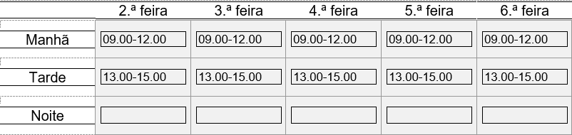 Grelha com horário