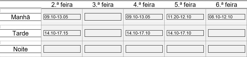 Grelha com horário
