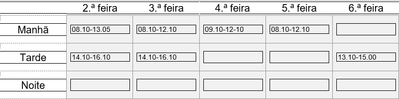 Grelha com horário